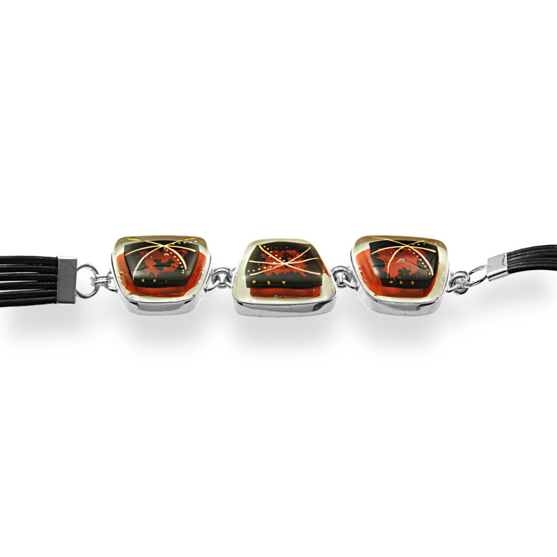 Bransoletka z kolekcji Sekrety Nocy Białe 3 elementy trapez