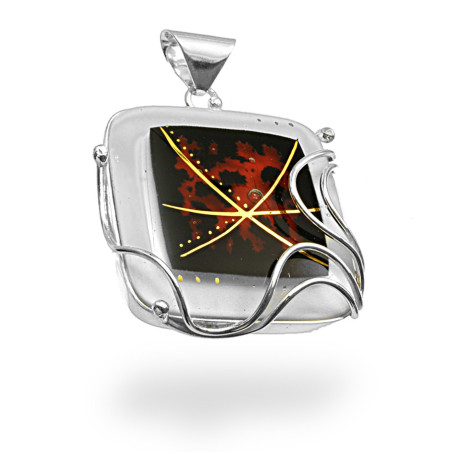 Wisior w oprawie z kolekcji Sekrety Nocy Białe 35