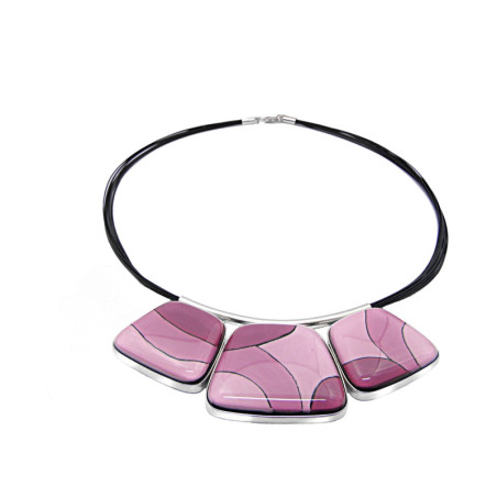 Naszyjnik w oprawie duży z Wrzosowej kolekcji