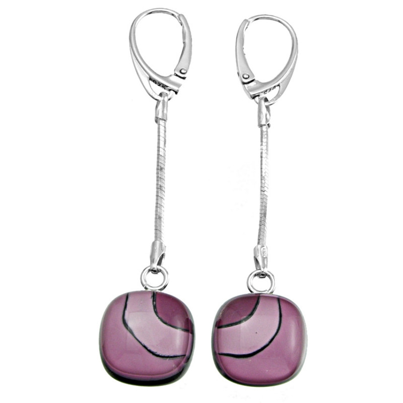 Kolczyki wiszące z łańcuszkiem z Wrzosowej kolekcji