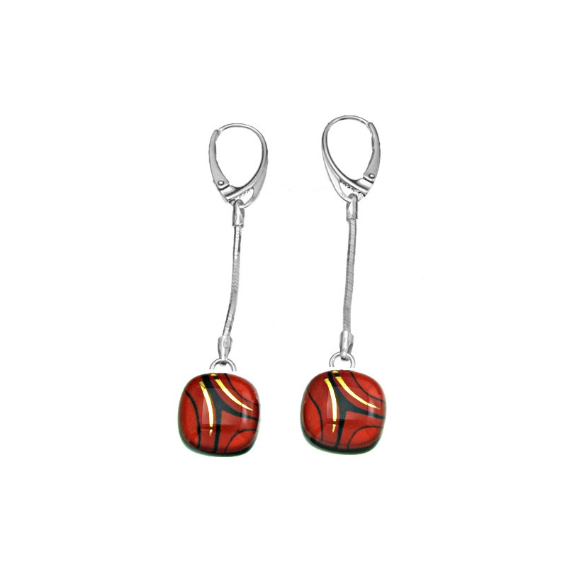 Kolczyki wiszące z łańcuszkiem z Czerwonej kolekcji