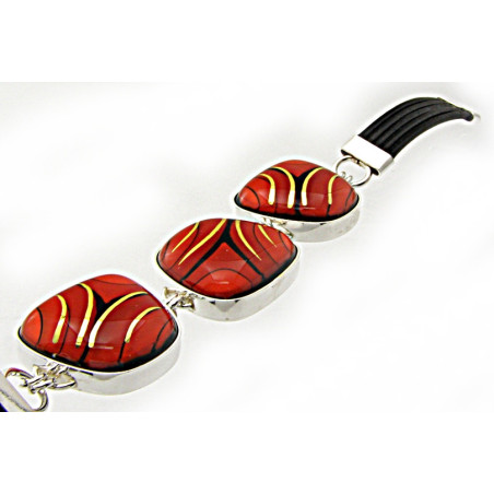 Bransoleta w oprawie trapez z Czerwonej kolekcji 20