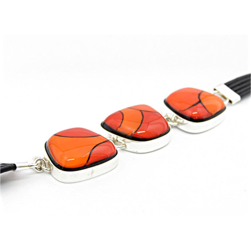 Bransoleta w oprawie trapez z Pomarańczowej kolekcji 20