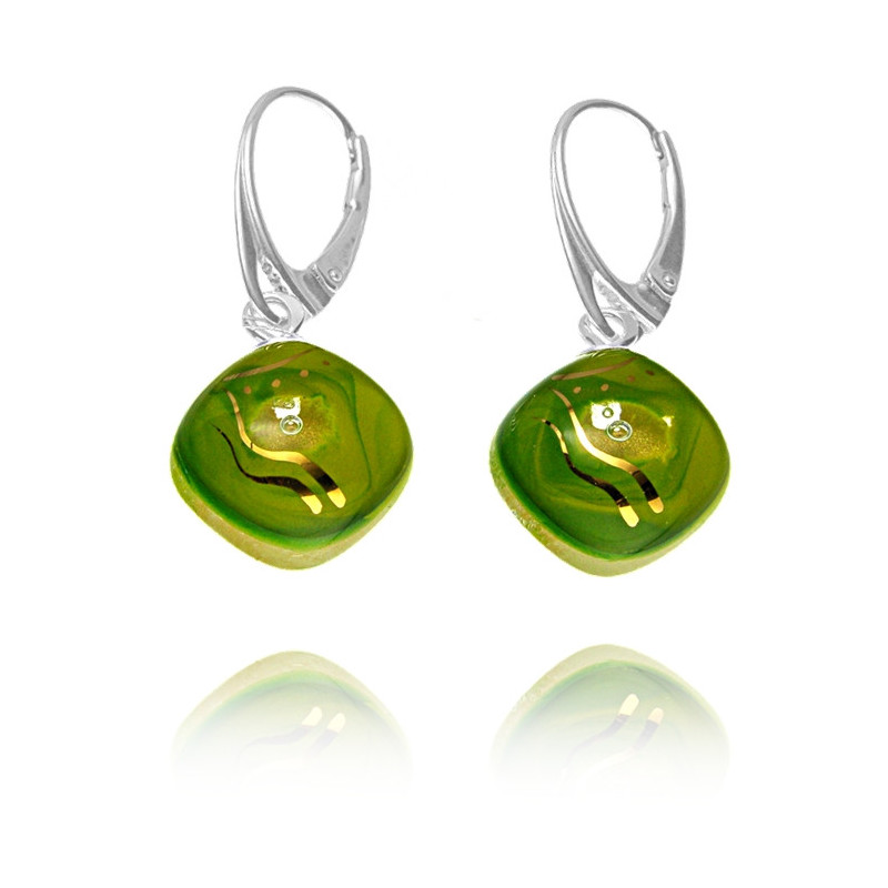 Kolczyki karo z kolekcji Laguna Zielona 15