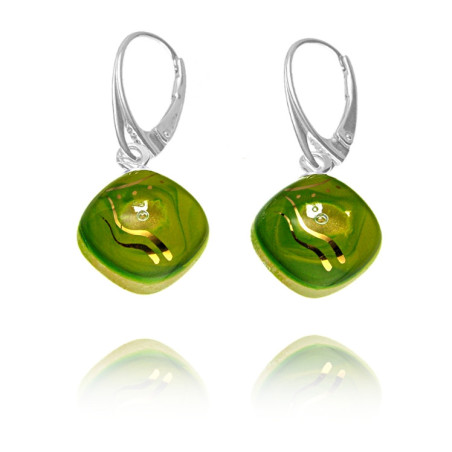 Kolczyki karo z kolekcji Laguna Zielona 15