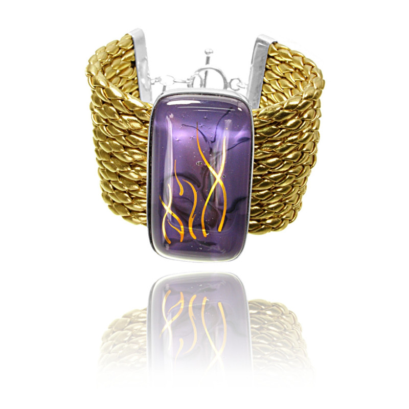 Bransoleta w oprawie szeroka