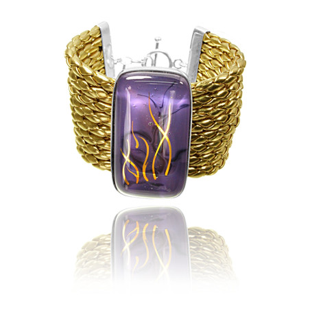 Bransoleta w oprawie szeroka