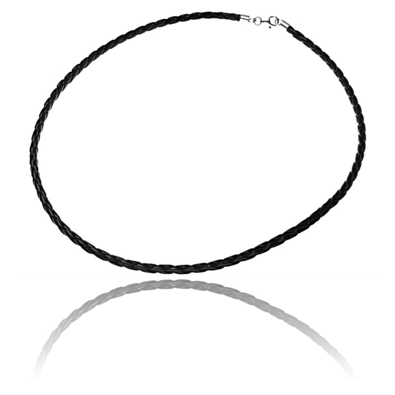 Rzemień pleciony czarny 4mm