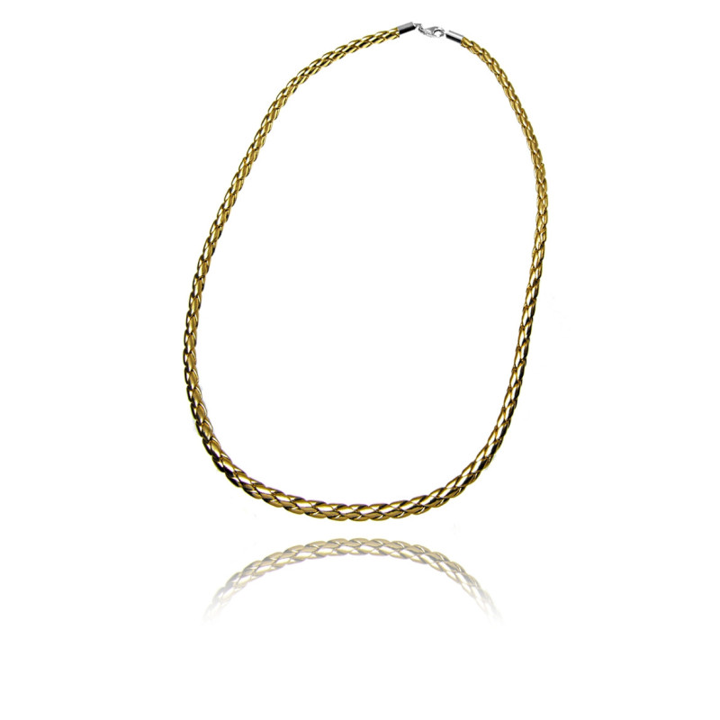 Rzemień pleciony złoty 4mm