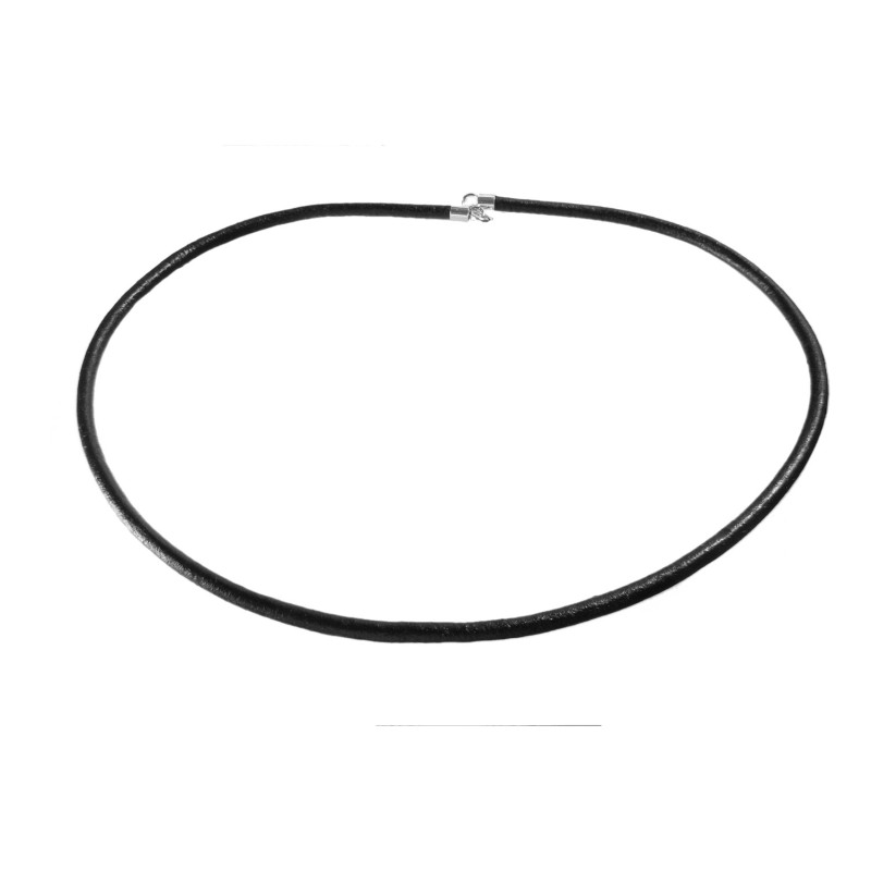 Rzemień naturalny okrągły czarny 4mm