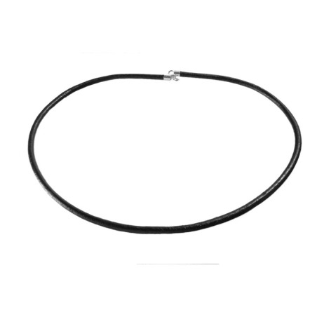 Rzemień naturalny okrągły czarny 4mm