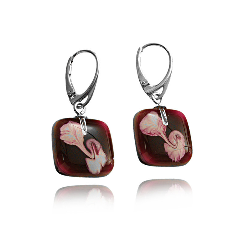 Kolczyki wiszące z kolekcji Orchidea Cyklamenowa 20