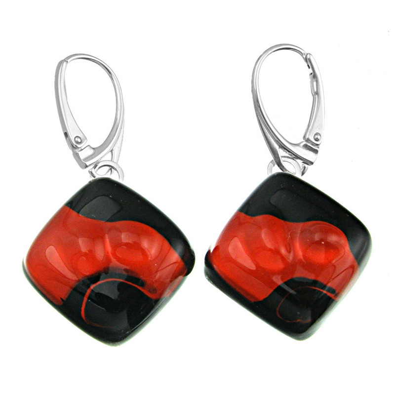 Kolczyki karo z kolekcji Maki Czerwone 20