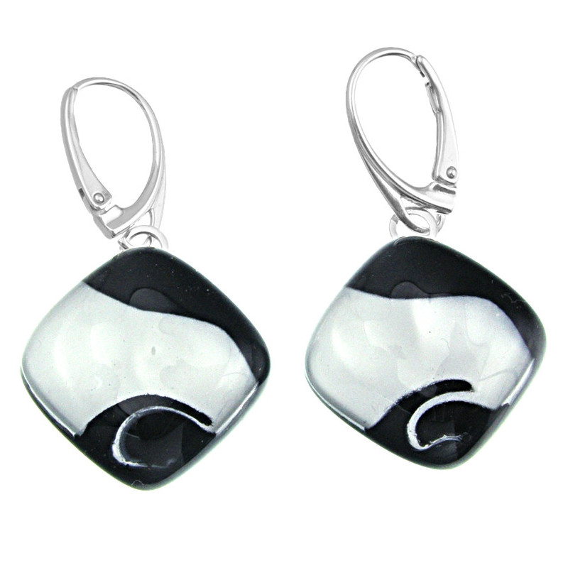 Kolczyki karo z kolekcji Maki Białe 20