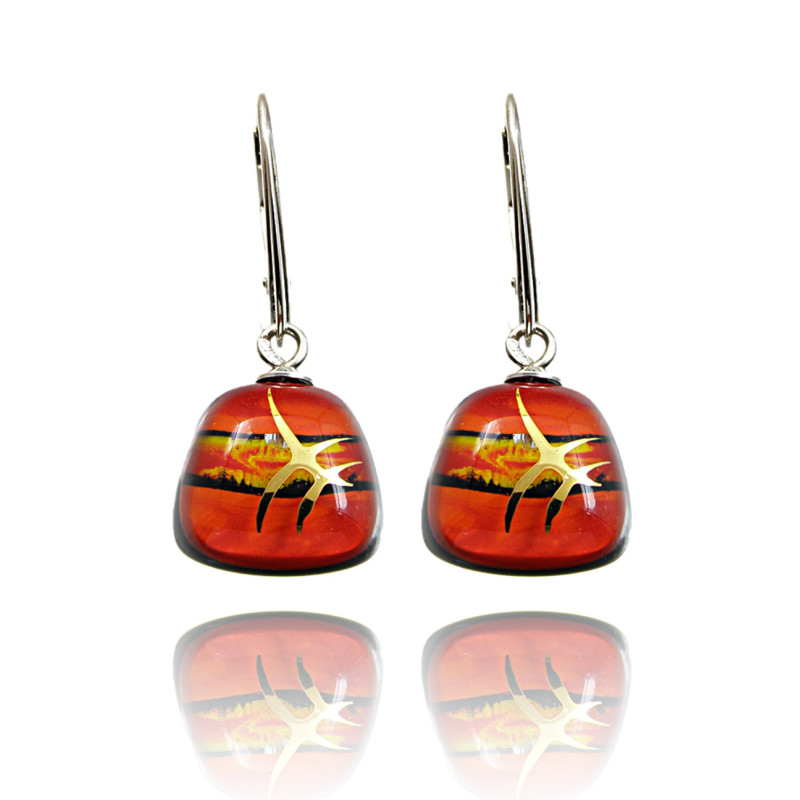 Kolczyki trapez z kolekcji Tramonto Rosso 15