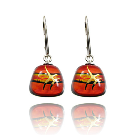 Kolczyki trapez z kolekcji Tramonto Rosso 15