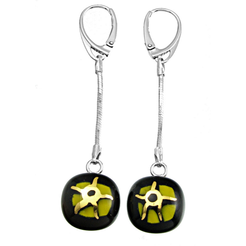 Kolczyki wiszące z łańcuszkiem z kolekcji Amon Ra