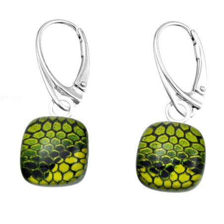 Kolczyki wiszące z kolekcji Kobra Zielona 15